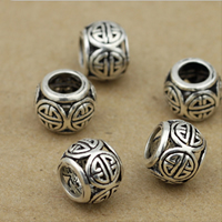 Ταϊλάνδη Sterling Silver Beads, Drum, διαφορετικό μέγεθος για την επιλογή & κοίλος, Sold Με Παρτίδα