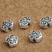 Perles en argent massif de Bali, Thaïlande, Nuage, 7x6x3mm, Trou:Environ 1mm, 25PC/lot, Vendu par lot