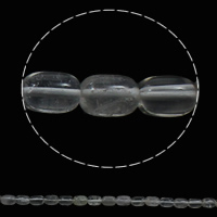 Grânulos de quartzo natural clara, Cristal branco, Coluna, naturais, 10x14mm, Buraco:Aprox 1mm, Aprox 28PCs/Strand, vendido para Aprox 15.7 inchaltura Strand