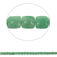 Grøn aventurin Bead, Square, naturlig, 12x6mm, Hole:Ca. 1mm, Ca. 33pc'er/Strand, Solgt Per Ca. 15.7 inch Strand