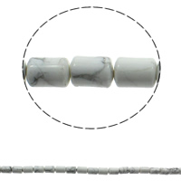 Natural White Turquoise Bead, Kolonne, naturlig, 10x14mm, Hole:Ca. 1mm, Ca. 28pc'er/Strand, Solgt Per Ca. 15.7 inch Strand