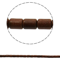 Goldstone Beads, Kolom, natuurlijk, 10x14mm, Gat:Ca 1mm, Ca 28pC's/Strand, Per verkocht Ca 15.7 inch Strand