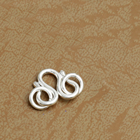 925 Sterling Silber M-Verschluss, 10x10mm, 25PCs/Menge, verkauft von Menge