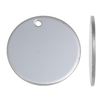 acciaio inox Tag, Cerchio piatto, modello del laser & formato differente per scelta & Personalizzato, colore originale, 10PC/borsa, Venduto da borsa