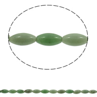 Aventurine Glas Bead, Oval, nádúrtha, 10x21mm, Poll:Thart 1mm, 20ríomhairí pearsanta/Snáithe, Díolta Per Thart 15.7 Inse Snáithe