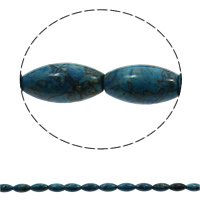 Marmar Daite Bead, Oval, gorm, 10x20mm, Poll:Thart 1mm, 20ríomhairí pearsanta/Snáithe, Díolta Per Thart 15.7 Inse Snáithe