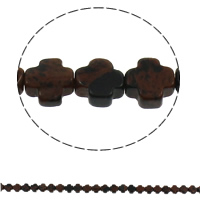 Coirníní Mahogany Obsidian, Cross, nádúrtha, 8x4mm, Poll:Thart 1mm, 50ríomhairí pearsanta/Snáithe, Díolta Per Thart 16 Inse Snáithe