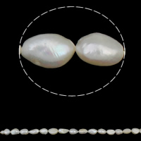 Barokna Kulturan Slatkovodni Pearl perle, bijel, 10-11mm, Rupa:Približno 0.8mm, Prodano Per 15 inčni Strand