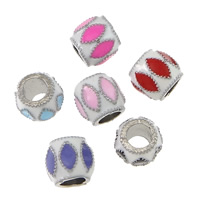 Zinklegering European Beads, Zinc Alloy, Kolom, platinum plated, zonder troll & glazuur, meer kleuren voor de keuze, nikkel, lood en cadmium vrij, 10x9mm, Gat:Ca 5mm, 200pC's/Lot, Verkocht door Lot