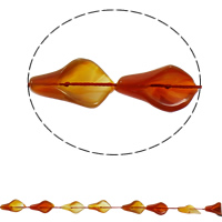 Coirníní Dearg Agate Nádúrtha, Leaf, 16x28x8mm, Poll:Thart 1mm, Thart 12ríomhairí pearsanta/Snáithe, Díolta Per Thart 16.5 Inse Snáithe