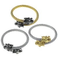 Stainless Steel Bangle Dragon plated adjustable & blacken 6mm Inner Approx Length Approx 7 Inch Sold By PC