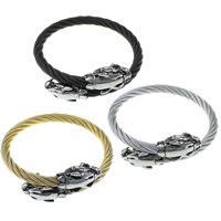 Roestvrij staal Bangle, Draak, plated, verstelbaar & zwart maken, meer kleuren voor de keuze, 28x17x15mm, 6mm, Binnendiameter:Ca 58x58mm, Lengte Ca 7 inch, Verkocht door PC