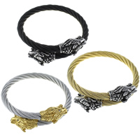 Cruach dhosmálta Bangle, Dragon, plátáilte, inchoigeartaithe & blacken, dathanna níos mó le haghaidh rogha, 26x13x13mm, 6mm, Trastomhas Istigh:Thart 58x58mm, Fad Thart 7 Inse, Díolta De réir PC