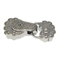 Cruach dhosmálta Foldover Clasp, le caipín deireadh, dath bunaidh, 32mm, 20x14x8mm, 16x14x7mm, Poll:Thart 10x3.5mm, 10ríomhairí pearsanta/Lot, Díolta De réir Lot