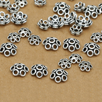 Thailand Sterling Sølv Bead Caps, Flower, forskellig størrelse for valg & hule, Hole:Ca. 1-3mm, Solgt af Lot