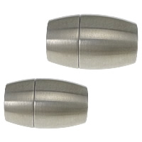 Edelstahl Magnetverschluss, oval, verschiedene Größen vorhanden, originale Farbe, 50PCs/Menge, verkauft von Menge