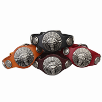 Los hombres de la pulsera y del brazalete, Cuero de vaca, con aleación de zinc, chapado en color de plata antigua, más colores para la opción, 16mm, longitud 10 Inch, 10Strandsfilamento/Grupo, Vendido por Grupo