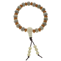 Wrist Mala Xingyue Bodhi with nylon elastic cord & Coconut & Resin Buddhist jewelry  Length Approx 7.5 Inch  Sold By Bag