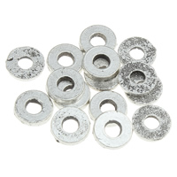 Abalorios Planos de Aleación de Zinc, Donut, chapado en color de plata antigua, libre de níquel, plomo & cadmio, 6x1mm, agujero:aproximado 2mm, aproximado 6660PCs/KG, Vendido por KG