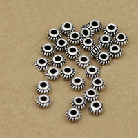 Ταϊλάνδη Sterling Silver Beads, Λουκουμάς, 5mm, 100PCs/Παρτίδα, Sold Με Παρτίδα