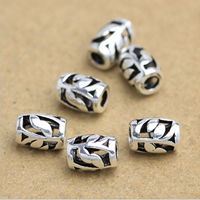 Thailand Sterling Silver Beads Column hollow Approx 1-3mm Sold By Lot