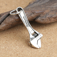 Thailand Sterling Silver Hängen, Wrench, 41x13x4mm, Hål:Ca 3-8mm, 3PC/Lot, Säljs av Lot