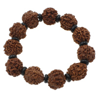 Mala nadgarstka, Rudraksha, ze Kokos, Buddyjski biżuteria, brązowy, 17mm, długość około 7.5 cal, 10nici/torba, 11komputery/Strand, sprzedane przez torba