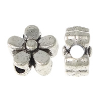 Zinklegering Flower Kralen, Zinc Alloy, Bloem, antiek zilver plated, nikkel, lood en cadmium vrij, 5.50x5.50x3mm, Gat:Ca 1mm, 2000pC's/Lot, Verkocht door Lot