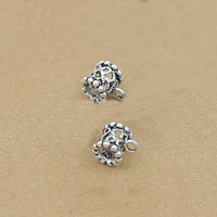 タイ銀 ベイルコネクター, 円柱型, くり抜き, 6x5mm, 穴:約 1-3mm,1-3mm, 35パソコン/ロト, 売り手 ロト