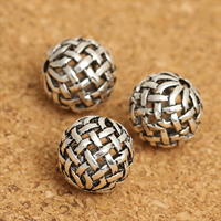 An Téalainn Sterling Silver Beads, Babhta, log, 10mm, Poll:Thart 1.8mm, 20ríomhairí pearsanta/Lot, Díolta De réir Lot