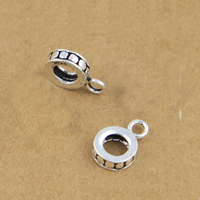 Tajland Sterling Silver Bail Perla, Stan Okrugli, 8x3mm, Rupa:Približno 3-5mm,1-3mm, 20računala/Lot, Prodano By Lot