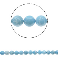 Larimar Üveggyöngy, Kerek, különböző méretű a választás, Lyuk:Kb 1.5mm, Naponta eladott Kb 15.3 inch Strand