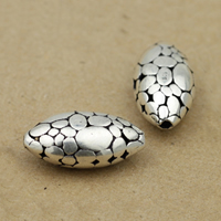 Bali Sterling Silver Beads, Tailandia, Oval, 13.5x6.5, Buraco:Aprox 1.2mm, 10PCs/Lot, vendido por Lot