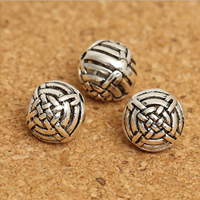 Bali Sterling Silver Beads, Tailandia, Roda, 10mm, Buraco:Aprox 1mm, 15PCs/Lot, vendido por Lot