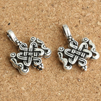 Buddha perla Counter -isječci, Tajland Sterling Silver, Kineska Knot, 22x12x4mm, Rupa:Približno 1-3mm, 5računala/Lot, Prodano By Lot