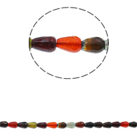 Perles agates, agate mixte, larme, naturel, 8x10mm, Trou:Environ 1.5mm, Environ 36PC/brin, Vendu par Environ 15.7 pouce brin