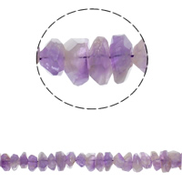 Natuurlijke Amethyst kralen, Amethist, Februari Birthstone & gefacetteerde, 12-16mm, Gat:Ca 1.5mm, Ca 45-50pC's/Strand, Per verkocht Ca 15.7 inch Strand