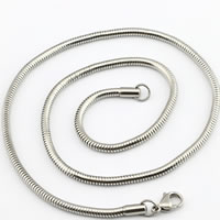 Stainless Steel Chain Ogrlica, Nehrđajući čelik, različite veličine za izbor & Zmija lanac, izvorna boja, Dužina Približno 19.6 inčni, 20pramenovi/Lot, Prodano By Lot