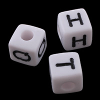 Wholesale Acrylic Letter beads Cube Alphabet cube beads letter pattern solid color 4mm Alphabet Acrylic Beads Cube & with letter pattern & solid color 