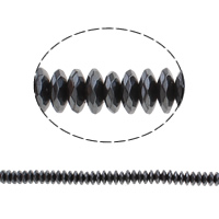 Nicht-magnetische Hämatit Perlen, Non- magnetische Hämatit, flache Runde, verschiedene Größen vorhanden & facettierte, schwarz, Bohrung:ca. 1mm, Länge ca. 15.7 ZollInch, verkauft von Tasche