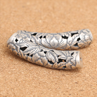 An Téalainn Sterling Silver coirníní feadán cuartha, Tube, log, 41x10mm, Poll:Thart 1.5mm, 2ríomhairí pearsanta/Lot, Díolta De réir Lot