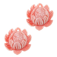 Pendentif géant cannelée, de lotus la graine, gravé, rose, 21x22x11mm, Trou:Environ 1mm, 5PC/lot, Vendu par lot