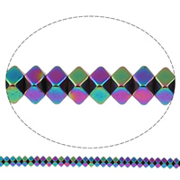 Nicht-magnetische Hämatit Perlen, Non- magnetische Hämatit, Vieleck, bunte Farbe plattiert, verschiedene Größen vorhanden, farbenfroh, Bohrung:ca. 1mm, Länge ca. 15.7 ZollInch, verkauft von Tasche