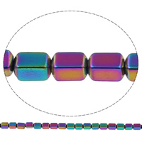 Ei-magneettinen Hematiitti Helmet, Suorakulmio, värikäs päällystetty, monivärinen, 4x2mm, Reikä:N. 1mm, Pituus N. 15.7 tuuma, 10säikeet/laukku, N. 100PC/Strand, Myymät laukku