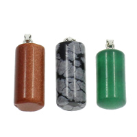 Pendants Gemstone Jewelry, le bannaí práis, nádúrtha, measctha, 10x25mm, 130x100x15mm, Poll:Thart 2x5mm, 12ríomhairí pearsanta/Bosca, Díolta De réir Bosca