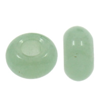 European styl korálky Gemstone, Zelená Aventurine, Rondelle, přírodní, bez troll, 8x14mm, Otvor:Cca 6mm, 100PC/Bag, Prodáno By Bag