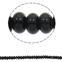 Natural Black Agaat kralen, Zwarte Agaat, Rondelle, natuurlijk, 10x6mm, Gat:Ca 1.5mm, Ca 62pC's/Strand, Per verkocht Ca 15.7 inch Strand