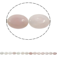 Luonnollinen Ruusukvartsi helmiä, Flat Oval, 13x18x6mm, Reikä:N. 1.5mm, N. 22PC/Strand, Myyty Per N. 15.3 tuuma Strand