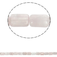 Granos de cuarzo rosa natural, cuarzo rosado, Rectángular, 13x18x6mm, agujero:aproximado 1.5mm, aproximado 22PCs/Sarta, Vendido para aproximado 15.3 Inch Sarta