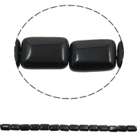 Natural Black Agaat kralen, Zwarte Agaat, Rechthoek, natuurlijk, 13x18x6mm, Gat:Ca 1.5mm, Ca 22pC's/Strand, Per verkocht Ca 15.7 inch Strand